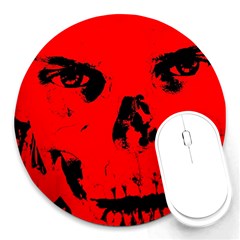 Halloween Face Horror Body Bone Round Mousepads by Celenk