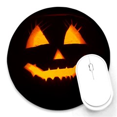 Pumpkin Helloween Face Autumn Round Mousepads by Celenk