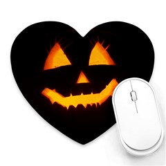 Pumpkin Helloween Face Autumn Heart Mousepads by Celenk