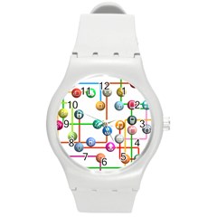 Icon Media Social Network Round Plastic Sport Watch (m) by Celenk