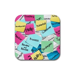 Stickies Post It List Business Rubber Coaster (square)  by Celenk