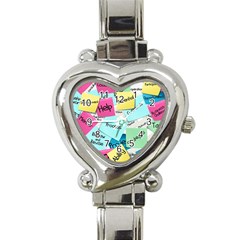 Stickies Post It List Business Heart Italian Charm Watch by Celenk