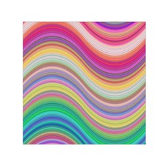 Wave Background Happy Design Small Satin Scarf (square) by Celenk