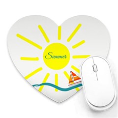 Summer Beach Holiday Holidays Sun Heart Mousepads by Celenk