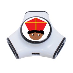 Cutieful Kids Art Funny Zwarte Piet Friend Of St  Nicholas Wearing His Miter 3-port Usb Hub by yoursparklingshop