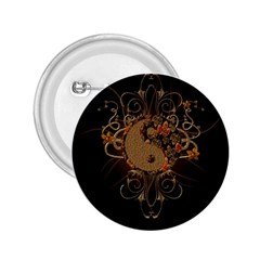 The Sign Ying And Yang With Floral Elements 2 25  Buttons by FantasyWorld7