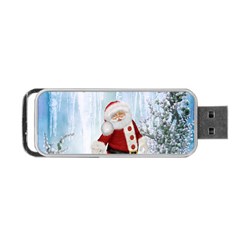 Santa Claus With Funny Penguin Portable Usb Flash (one Side) by FantasyWorld7