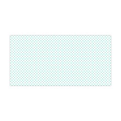 Tiffany Aqua Blue Candy Polkadot Hearts On White Yoga Headband by PodArtist