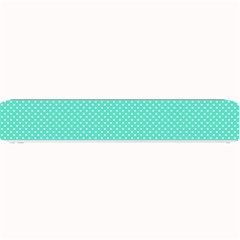 White Polkadot Hearts On Tiffany Aqua Blue  Small Bar Mats by PodArtist