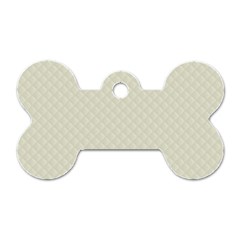 Rich Cream Stitched And Quilted Pattern Dog Tag Bone (two Sides) by PodArtist