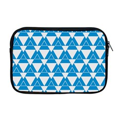 Blue & White Triangle Pattern  Apple Macbook Pro 17  Zipper Case by berwies