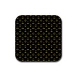 Gold Scales Of Justice on Black Repeat Pattern All Over Print  Rubber Coaster (Square)  Front