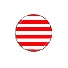 Christmas Red And White Cabana Stripes Hat Clip Ball Marker (10 Pack) by PodArtist