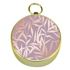 Rose Gold, Asian,leaf,pattern,bamboo Trees, Beauty, Pink,metallic,feminine,elegant,chic,modern,wedding Gold Compasses by NouveauDesign