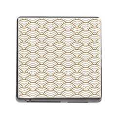 Art Deco,japanese Fan Pattern, Gold,white,vintage,chic,elegant,beautiful,shell Pattern, Modern,trendy Memory Card Reader (square) by NouveauDesign