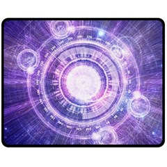 Blue Fractal Alchemy Hud For Bending Hyperspace Double Sided Fleece Blanket (medium)  by jayaprime