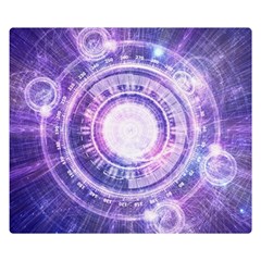 Blue Fractal Alchemy Hud For Bending Hyperspace Double Sided Flano Blanket (small)  by jayaprime