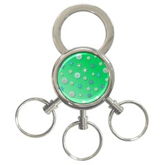 Snowflakes Winter Christmas Overlay 3-ring Key Chains by Celenk