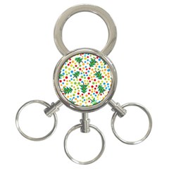 Pattern Circle Multi Color 3-ring Key Chains by Celenk