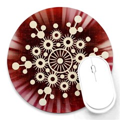 Background Star Red Abstract Round Mousepads by Celenk