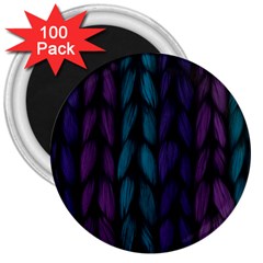 Background Weave Plait Blue Purple 3  Magnets (100 Pack) by Celenk