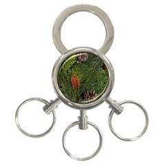 Branch Christmas Cone Evergreen 3-ring Key Chains by Celenk