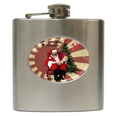 Karl Marx Santa  Hip Flask (6 Oz) by Valentinaart