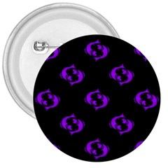 Purple Pisces On Black Background 3  Buttons by allthingseveryone