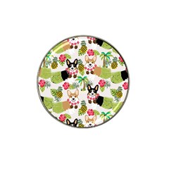 Hula Corgis Fabric Hat Clip Ball Marker (4 Pack) by Celenk