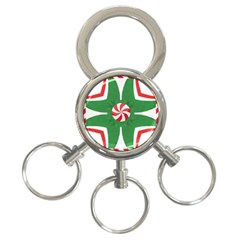 Candy Cane Kaleidoscope 3-ring Key Chains by Celenk