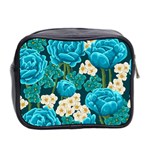 Light Blue Roses And Daisys Mini Toiletries Bag 2-Side Back