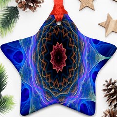 Cosmic Flower Kaleidoscope Art Ornament (star) by Celenk