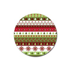 Christmas Spirit Pattern Magnet 3  (round) by patternstudio