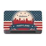 Retro Baltimore Maryland Skyline Memory Card Reader with CF Front