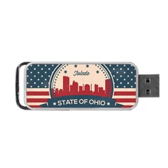 Retro Toledo Skyline Portable Usb Flash (two Sides) by Bigfootshirtshop