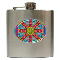 Sunny And Bohemian Sun Shines In Colors Hip Flask (6 Oz) by pepitasart