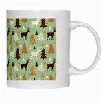 Reindeer Tree Forest Art White Mugs Right