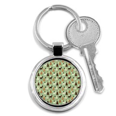 Reindeer Tree Forest Art Key Chains (round)  by patternstudio