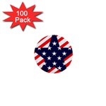 Patriotic Usa Stars Stripes Red 1  Mini Buttons (100 pack)  Front