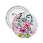 Flowers And Leaves In Soft Purple Colors 2.25  Buttons Front