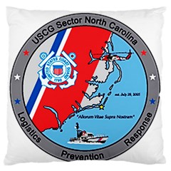 Coast Guard Sector North Carolina  Large Flano Cushion Case (one Side) by Bigfootshirtshop