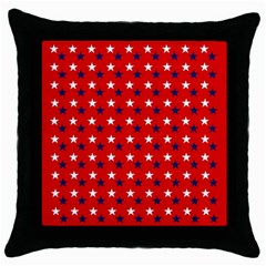 Patriotic Red White Blue Usa Throw Pillow Case (black) by Celenk