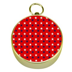 Patriotic Red White Blue Usa Gold Compasses by Celenk