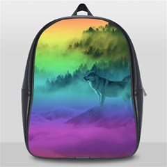 Yellowstone Wolfs Sunset School Bag (large) by PodArtist