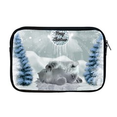 Cute Polar Bear Baby, Merry Christmas Apple Macbook Pro 17  Zipper Case by FantasyWorld7