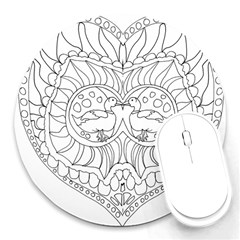 Heart Love Valentines Day Round Mousepads by Celenk