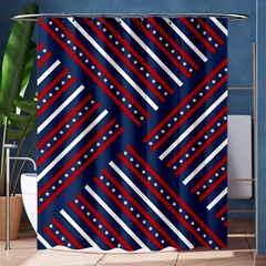 Patriotic Red White Blue Stars Shower Curtain 60  X 72  (medium)  by Celenk