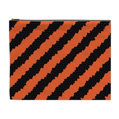 Black Orange Pattern Cosmetic Bag (xl) by Celenk