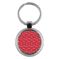 Red Christmas Pattern Key Chains (round)  by patternstudio