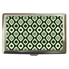 Green Ornate Christmas Pattern Cigarette Money Cases by patternstudio